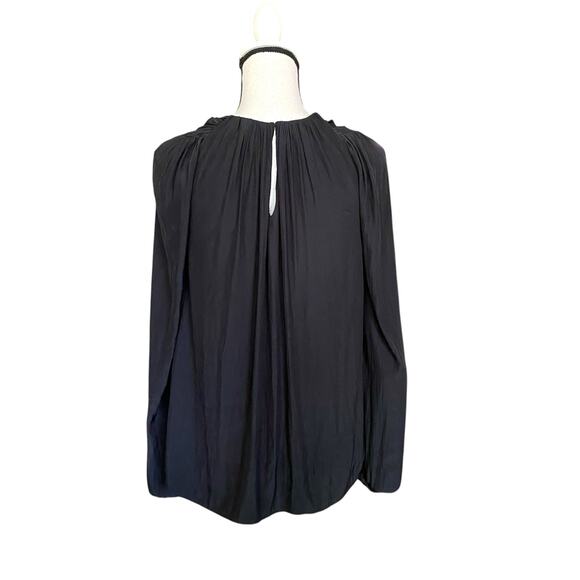 Ramy Brook Marina Cross Front Blouse Top Fits Sz S Black Long sleeve AS76361 325 - Picture 4 of 14